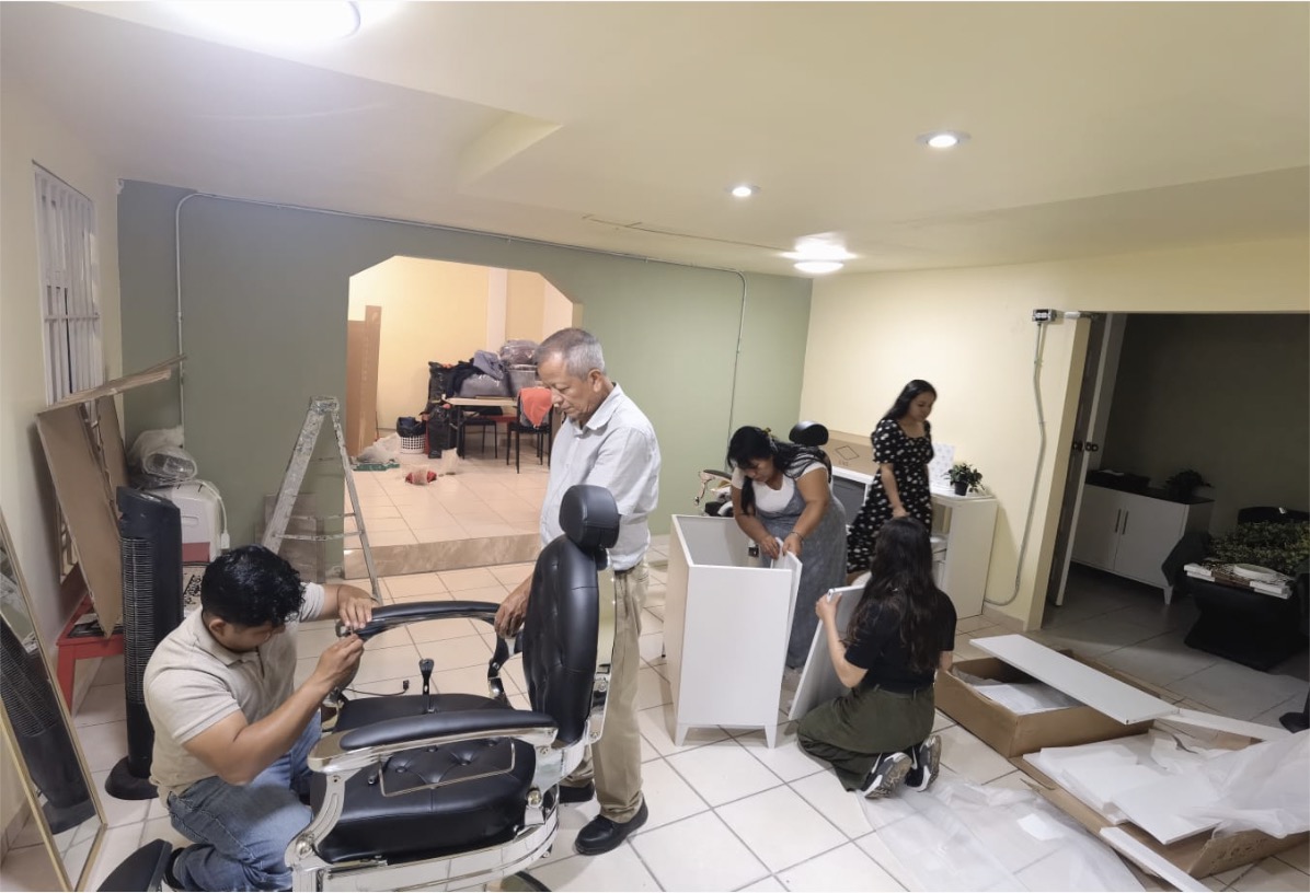 Almond Tree Center leaders preparing the local ministry space