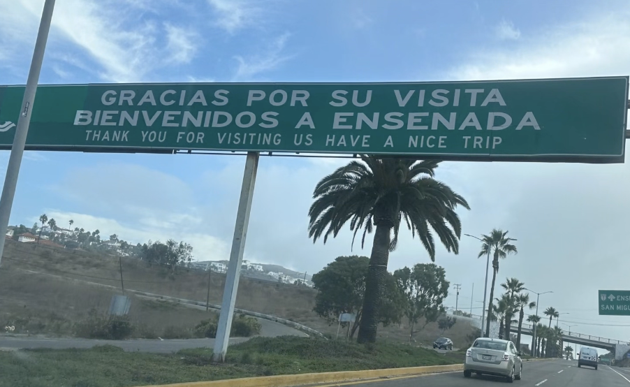 Welcome sign at the entrance to Ensenada, Mexico